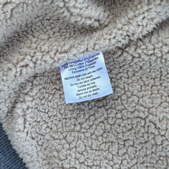 Eddie Bauer Sherpa Lined Gray Full Zip Sweatshirt Jacket Mens XL - Picture 7 of 10
